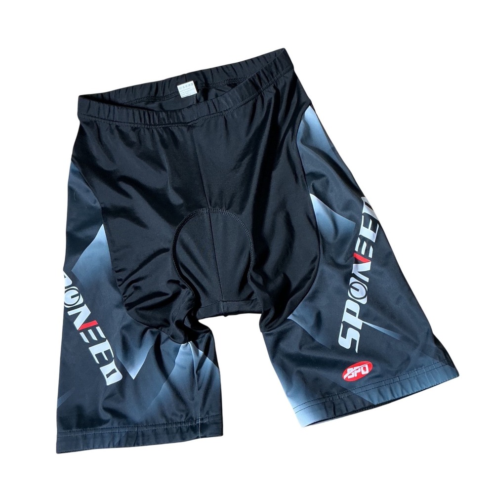 Sponeed Mens Padded Cycling Shorts Black Gray Graphic Size XXXL 3XL‎ 4XL